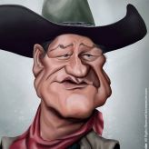 Caricature de John Wayne